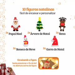 Cascata de LED Figuras Natalinas - Decoração de Natal