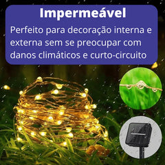 Pisca Pisca - 8 Modos de Iluminação e Carregamento Solar (Oferta)