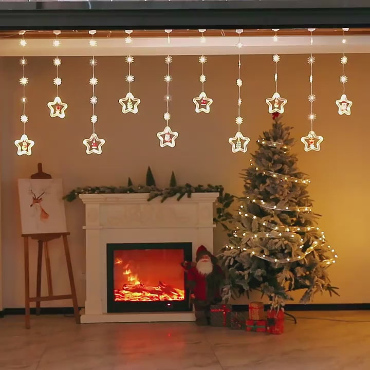 Cascata de LED Figuras Natalinas - Decoração de Natal
